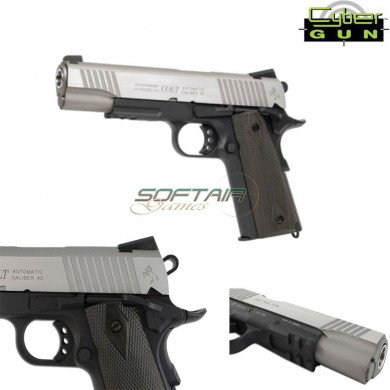 Co2 Blowback Pistol Colt 1911 Full Silver Slide Cybergun (180531)