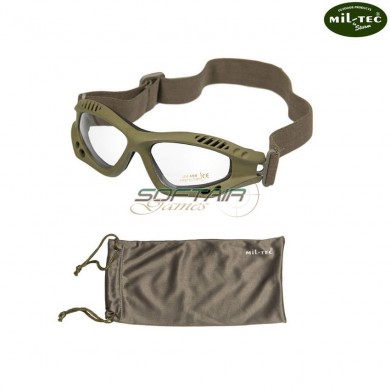 Occhiale Commando Air Pro Green Con Clear Lense Mil-tec (15615401)
