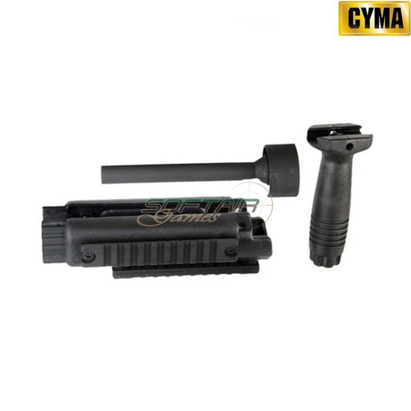 Airsoft CYMA MP5 Rail Handguard /& Foregrip with Outer Barrel Black