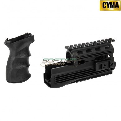 Set Rail And Motor Grip Black For Ak47 Cyma (c49)