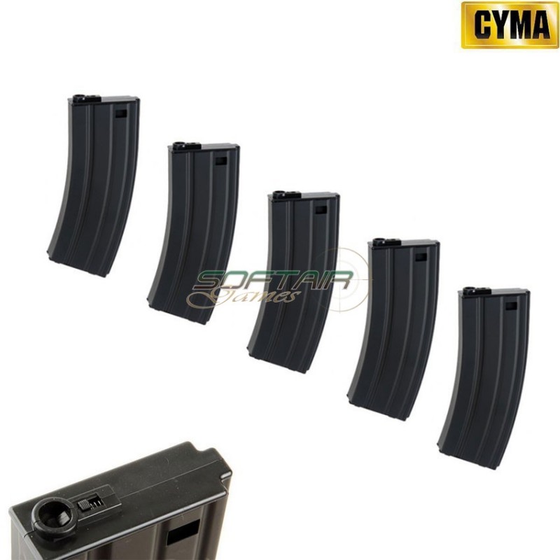 Set 5 Caricatori Monofilari 190bb Per M4/m16 Cyma (m007-5)