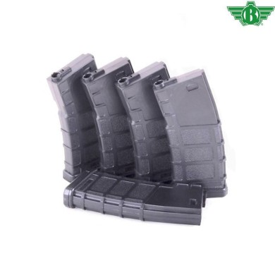 Set 5 Mid-caps Magazines 140bb Black For M4/m16 Bolt (ba-065b-5)