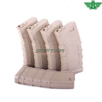 Set 5 Caricatori Monofilari 140bb Tan Per M4/m16 Bolt (ba-065t-5)