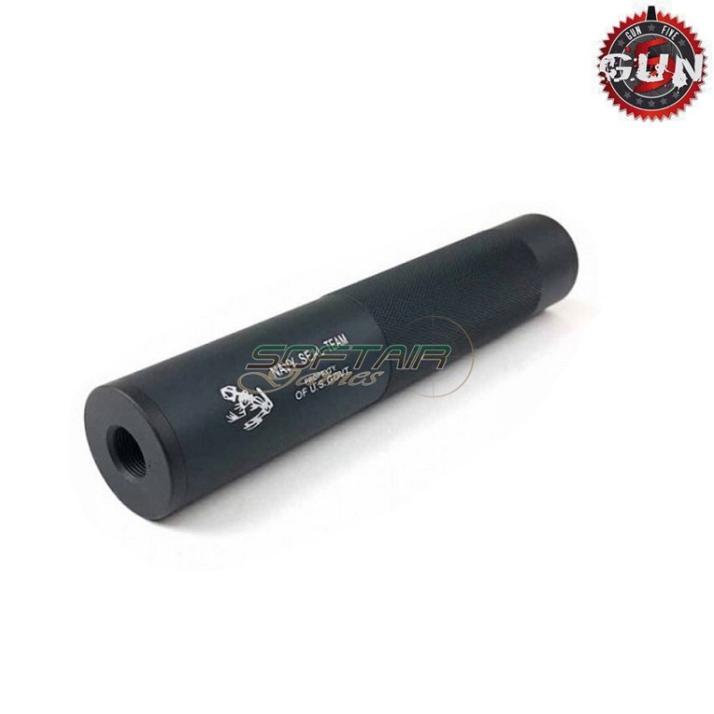 Silenziatore Aeg/gbb 195x35mm Black Navy Seal Team 14x1 Cw/ccw Gun Five (gf-139a)