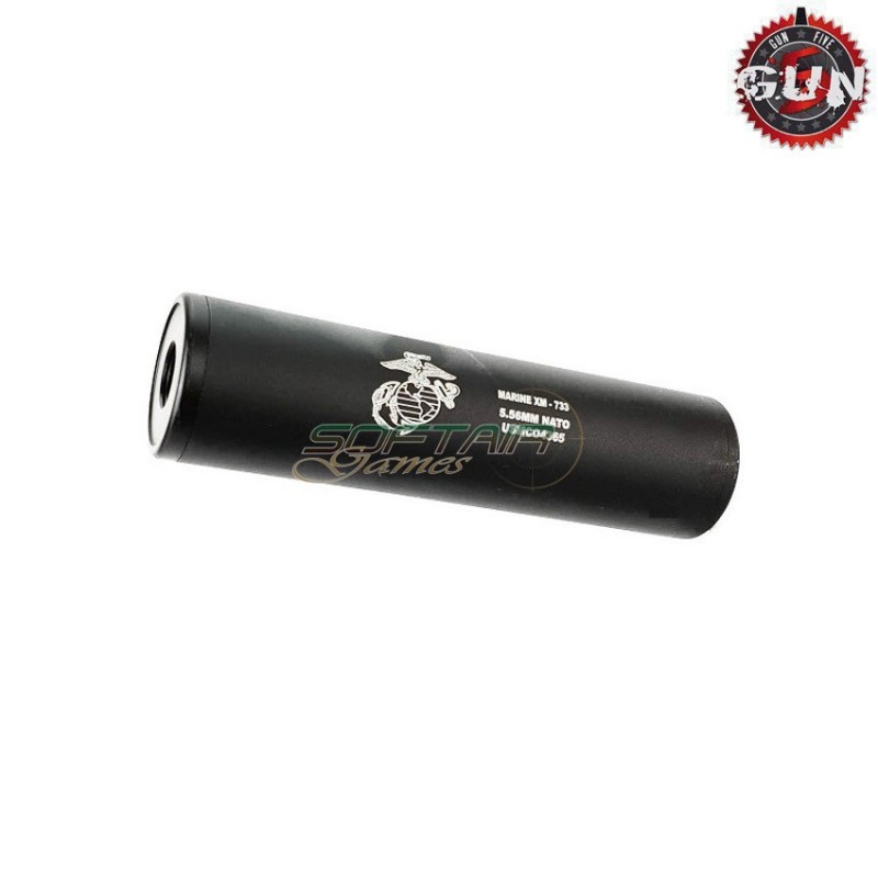 Silencer Aeg/gbb 130x35mm Black Marine 14x1 Cw/ccw Gun Five (gf-186r)