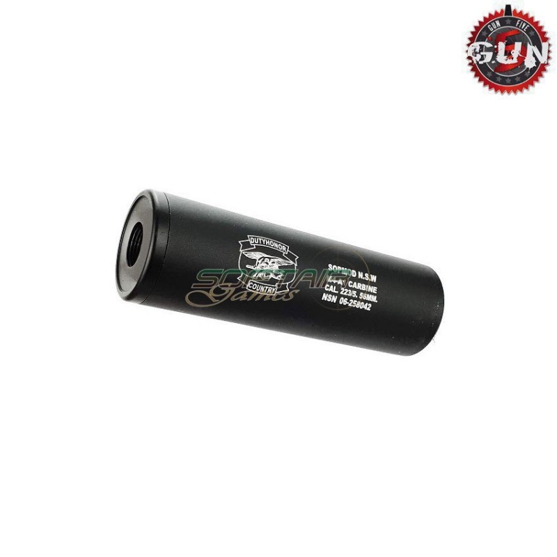 Silencer Aeg/gbb 110x35mm Black Duty Honor Country 14x1 Cw/ccw Gun Five (gf-190c)