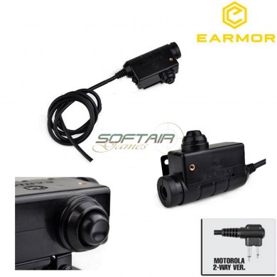Tactical Black Ptt For Motorola 2 Pin Version Earmor (ea-m51-moto2pin)