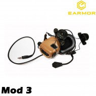 M32h Mod3 Team Wendy Model Cuffie Tactical Hearing Protection Ear-muff Coyote Brown Earmor (ea-m32h-cb-tw-mod3)