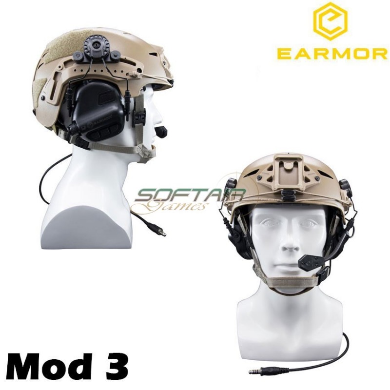 M32h Mod3 Team Wendy Model Cuffie Tactical Hearing Protection Ear-muff Coyote Brown Earmor (ea-m32h-cb-tw-mod3)