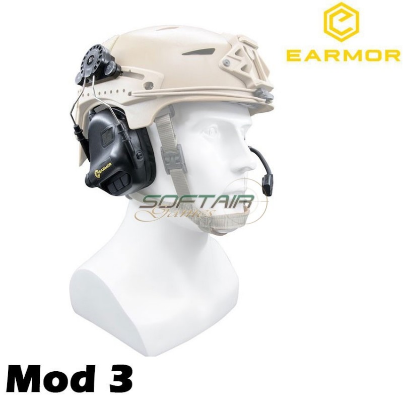 M32h Mod3 Team Wendy Model Cuffie Tactical Hearing Protection Ear-muff Coyote Brown Earmor (ea-m32h-cb-tw-mod3)