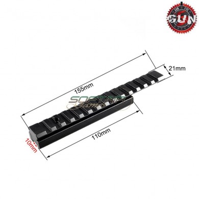 Estensione Dovetail Type 2 Weaver Da 11mm A 20mm Gun Five (gf-038-bk)