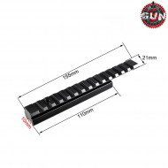 Weaver Type 2 Dovetail Extension From 11mm To 20mm Gun Five (gf-038-bk)