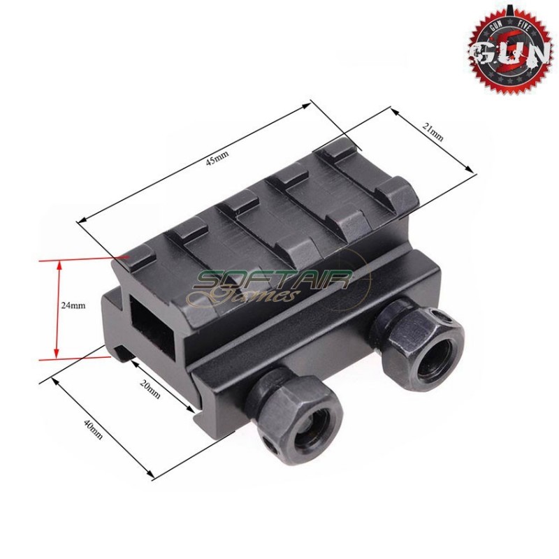 Flat Top Rise 24mm Short Rail Gun Five (gf-066)