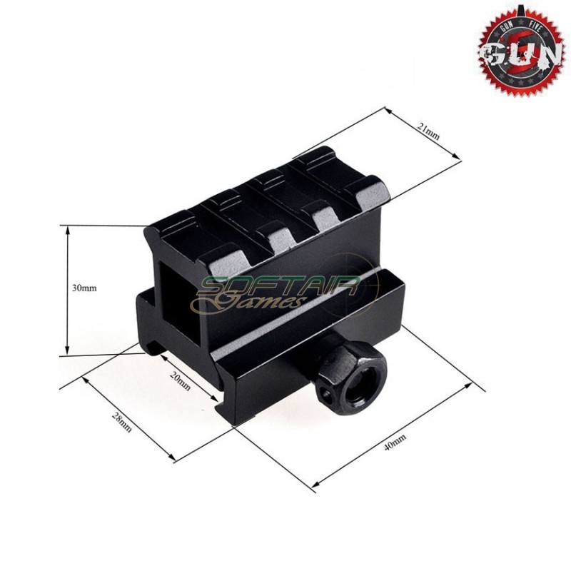 Flat Top Rise 30mm Short Rail Gun Five (gf-076)