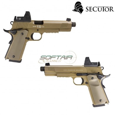 Pistola A Co2 Rudis Magna Vii 1911 Tan C/red Dot Secutor (sr-sar0028)