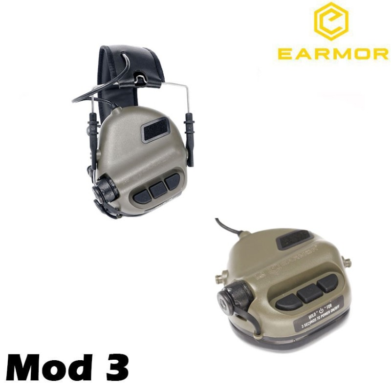 M31 Mod3 Headset Tactical Hearing Protection Ear-muff Coyote Brown Earmor (ea-m31-cb-mod3)