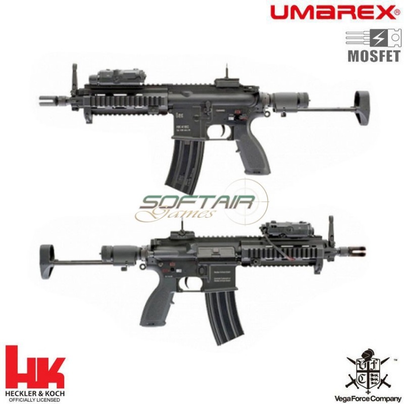 Fucile Elettrico Aeg Hk416c V.2 Mosfet Compact Black Vfc Umarex (um-12170)
