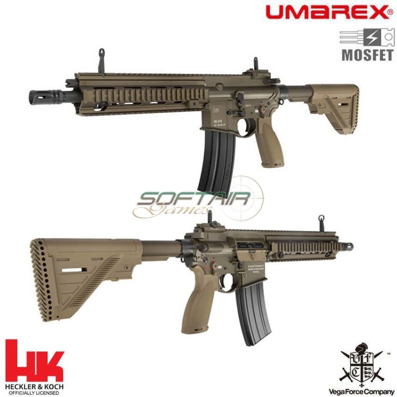Fucile Elettrico Aeg Hk416 A5 Ral8000 V.2 Mosfet Fde Bronze Vfc Umarex (um-26533)
