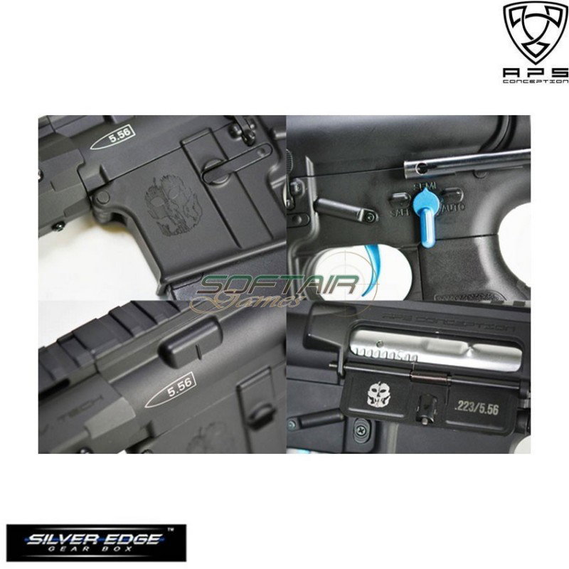 Fucile Elettrico Black C/blue Asr122 Ghost Patrol Aps (aps-ap-122-b)