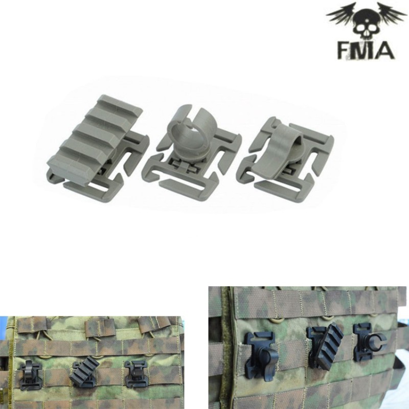Set 3 Adattatori 25mm Molle System Foliage Green Fma (fma-tb542)