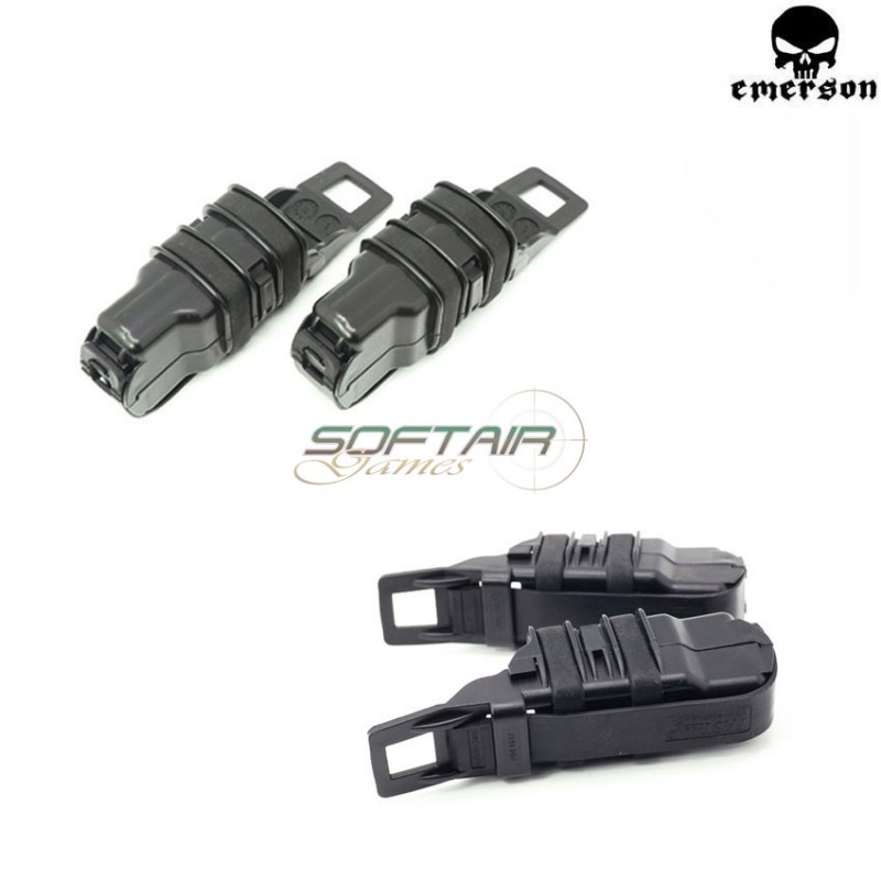 Double Rigid Fast Pistol Mag Pouch Black Emerson (em304)