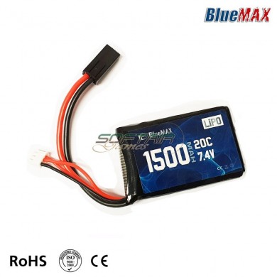 Batteria Lipo Connettore Mini Tamiya 7.4v X 1500mah 20c Peq Type Bluemax-power® (bmp-7.4x1500-peq)