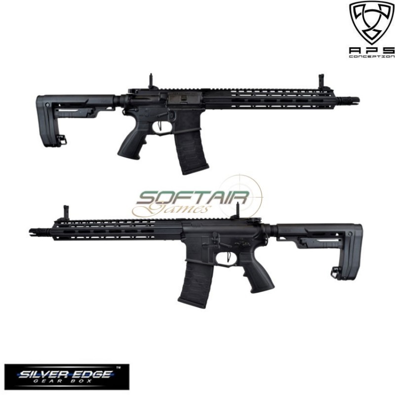Electric Rifle Blowback Black Asr115 Combat Aps (aps-ap-115-b)