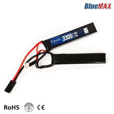 Batteria Lipo Connettore Mini Tamiya 7.4v X 3300mah 30c Cqb Type Bluemax-power® (bmp-7.4x3300-cqb)