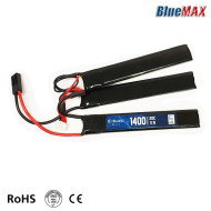 Lipo Battery Mini Tamiya Connector 11.1v X 1400mah 20c Cqb Type Bluemax-power® (bmp-11.1x1400-cqb)
