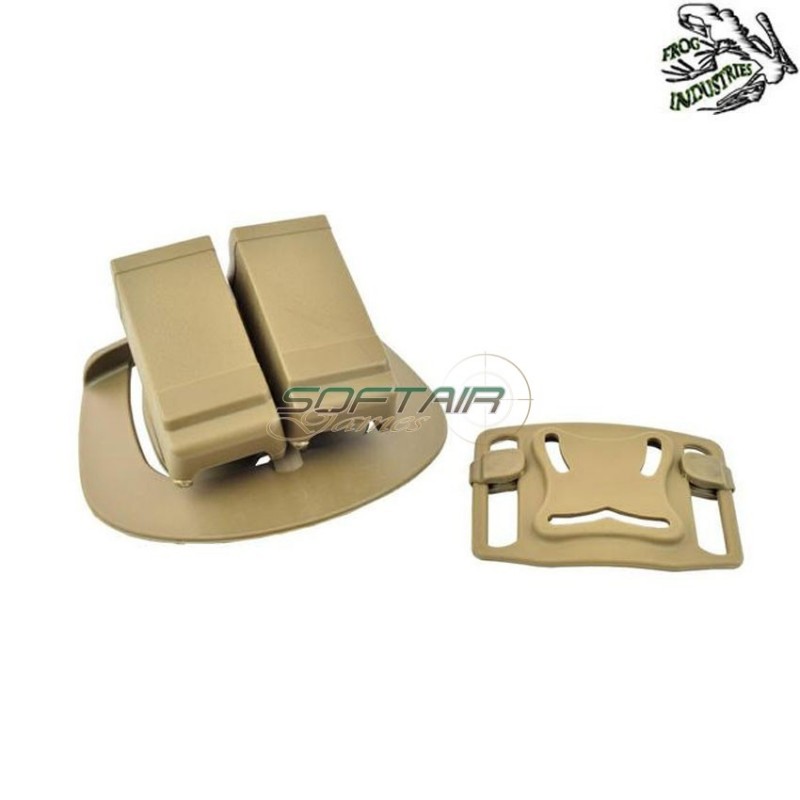 Fondina Rigida Caricatori Glock Dark Earth Double System Frog Industries® (fi-hglcar-t)