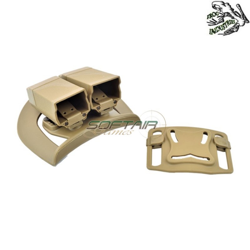 Fondina Rigida Caricatori Glock Dark Earth Double System Frog Industries® (fi-hglcar-t)