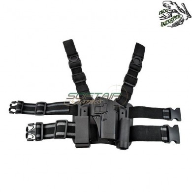 Fondina Rigida Cosciale Set Glock Black Frog Industries® (fi-hkit-gl-b)