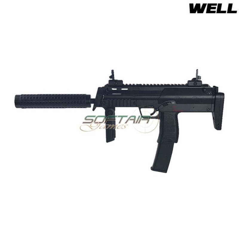 Mitraglietta Elettrica Mp7a1 C/silenziatore Black Smg Full Metal Version Well (210593)