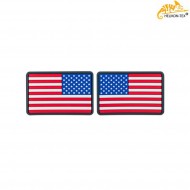 Set 2 Pezzi Patch Bandiera Usa Pvc Color Helikon-tex® (ht-od-fus-rb-20)