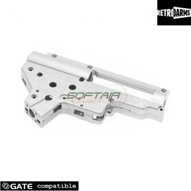New Pacche Gearbox Split Silver Cnc Qsc V2 9mm Retroarms (ra-7125)