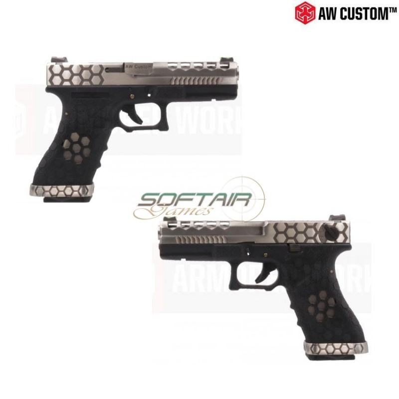 Pistola A Gas Vx Series G18 Black/silver Gbb Armorer Works (AW-VX0100)
