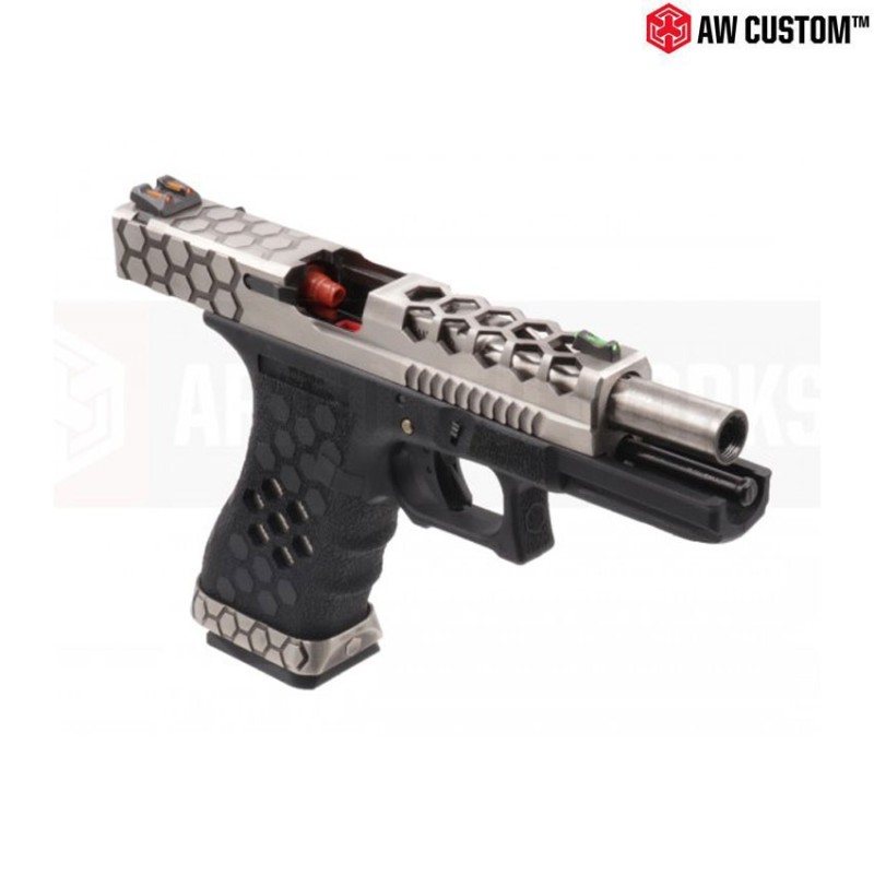 Gas Pistol Vx Series G18 Black/silver Gbb Armorer Works (AW-VX0100)