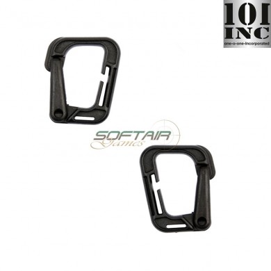 Set 2 Grimloc Type 2 Carabiners Black 101 Inc (inc-259134-bk)