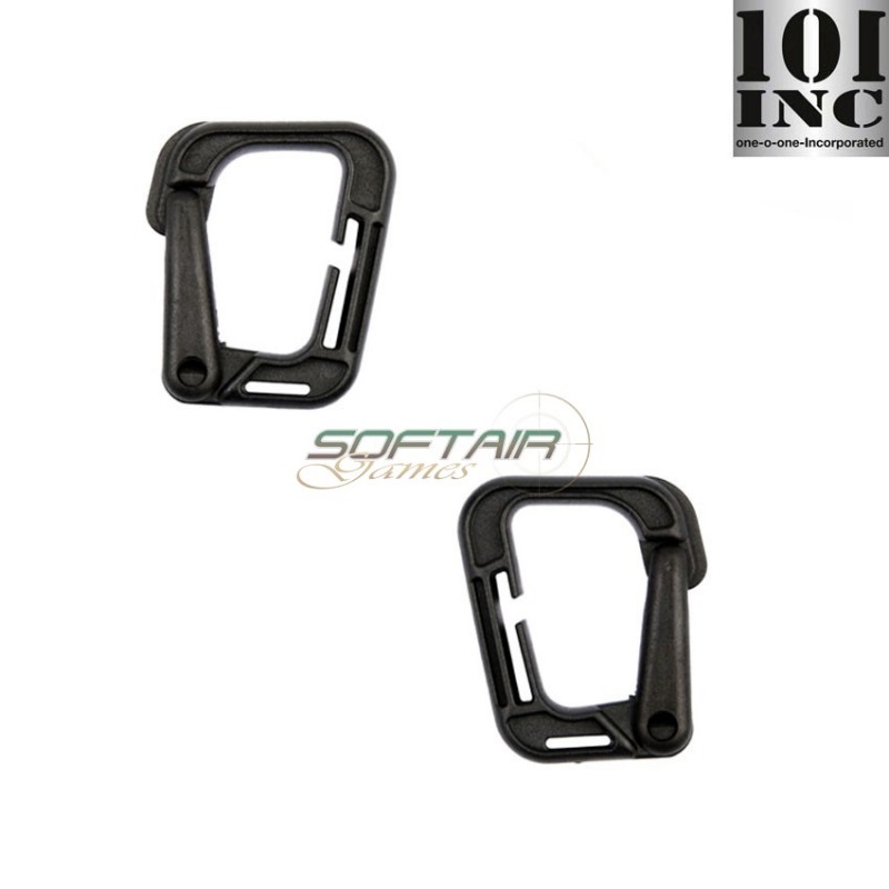 Set 2 Grimloc Type 2 Carabiners Black 101 Inc (inc-259134-bk)