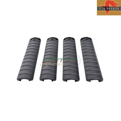 Set 4x Kac Rail Cover Black Big Dragon (bd-0666)