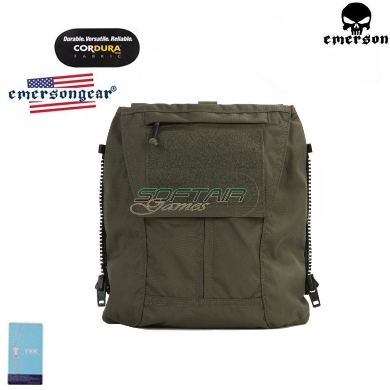 Utility Zip-on Back Panel Avs Jpc2.0 & Cpc Type Ranger Green® Genuine Usa Emerson (emb8348rg)