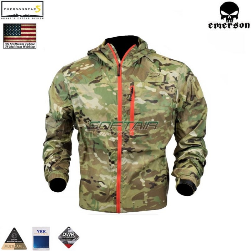 Jacket T.a.s.l. Series Windliner Multicam® Genuine Usa W/orange Zip Emerson (em9362mc)