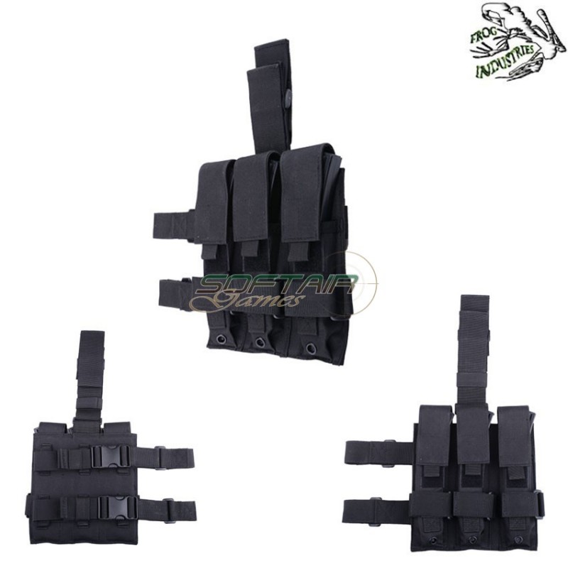 Porta Caricatori Cosciale Triplo Per Mp5 Black Frog Industries® (fi-009685-bk)