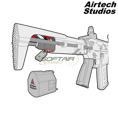 Tanker Battery Extension Unit For Kwa Ronin 6 Pdw/ Tk45 Pdw Black Airtech Studios (as-beu-kwa6-blk)
