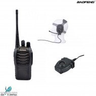 Combo W/ptt & Headset Radio Bf-888s Black Z-tactical Baofeng (bao-el-z005set)