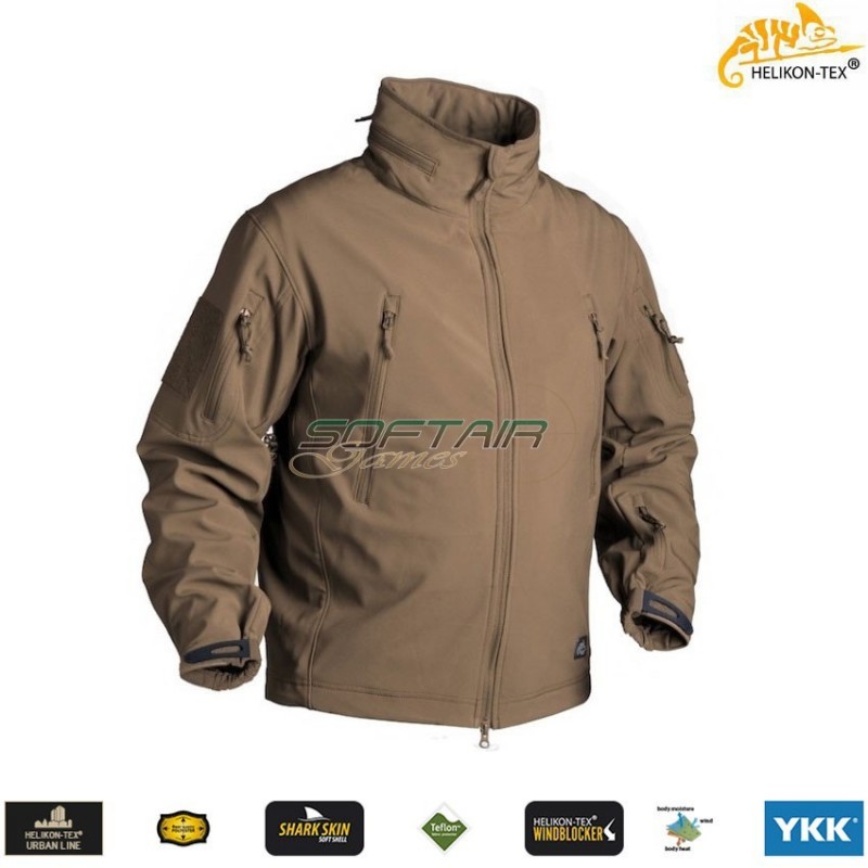 Soft Shell Gunfighter Jacket Coyote Shark Skin Windblocker Helikon-tex® (ht-ku-gun-fm-11)