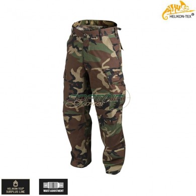 Bdu Design Trousers Woodland Polycotton Ripstop Helikon-tex® (ht-sp-bdu-pr-03)
