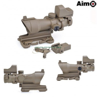 Acog 4x32 C/qd Mount Scope Illuminato + Mini Red Dot Dark Earth Aim-o (ao5321-de)