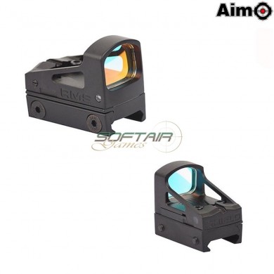 Red Dot Rms Type Reflex C/vented Mount & Spacer Black Aim-o (ao6006-bk)