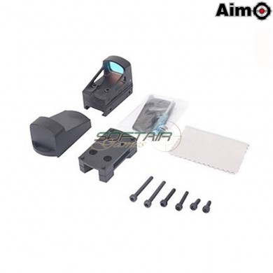 Red Dot Rms Type Reflex W/vented Mount & Spacer Black Aim-o (ao6006-bk)
